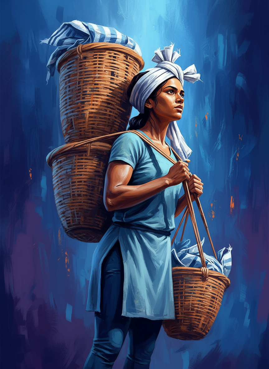 The Basket Bearer (Board Canvas)
