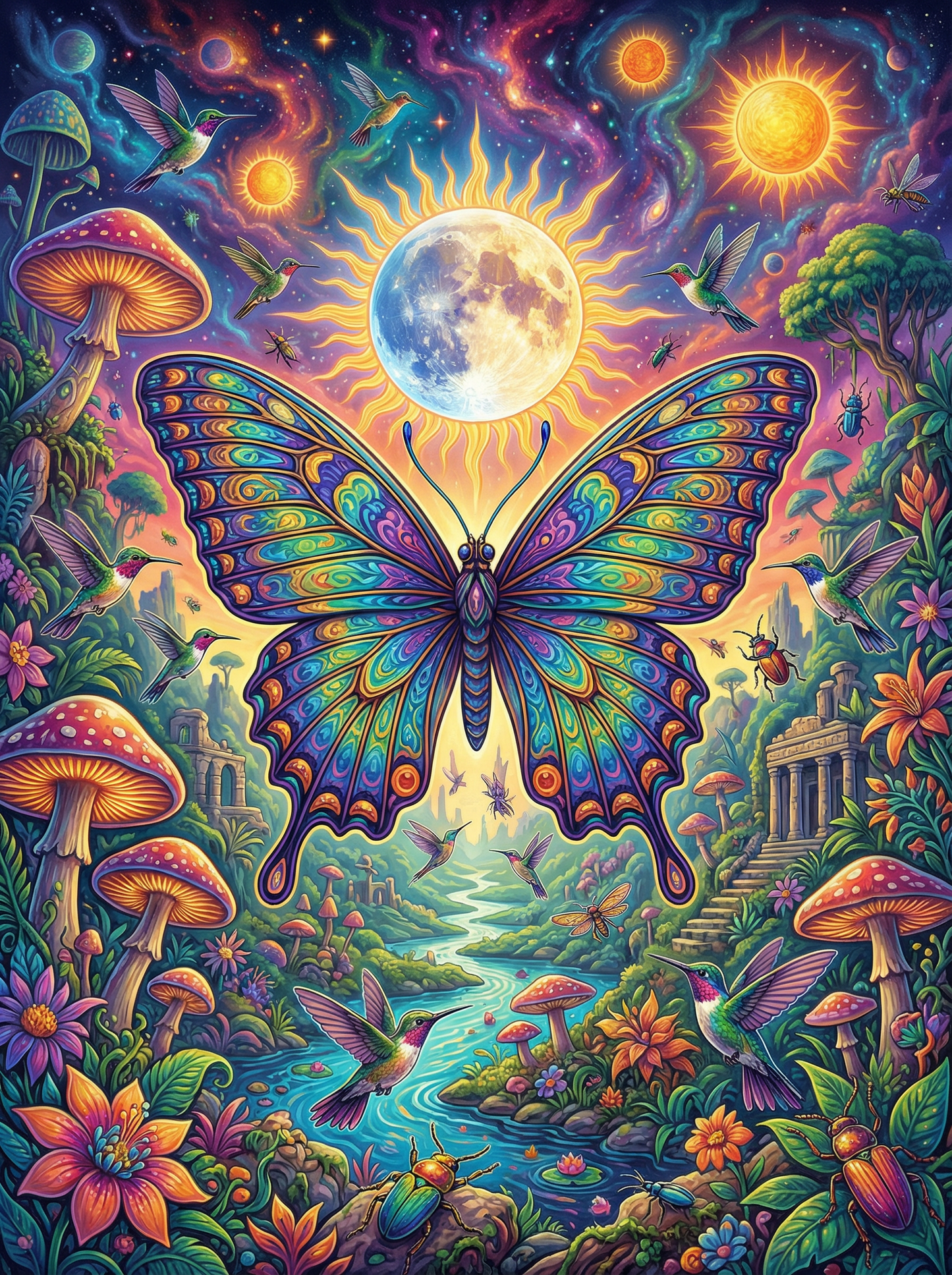 Cosmic Moon Butterfly (Diamond Painting)
