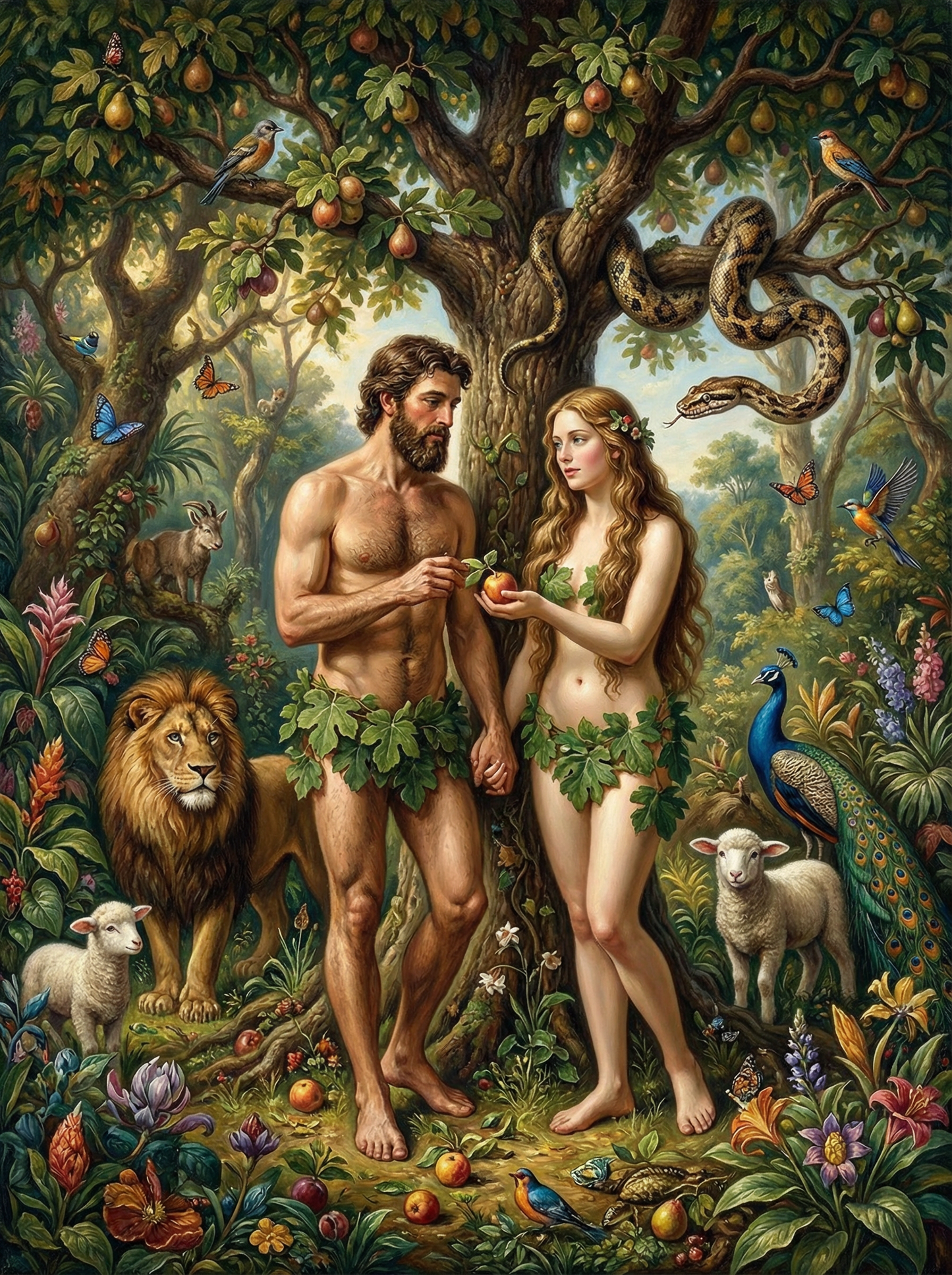 Adam and Even in the Garden of Eden (150 Color Diamond Painting) Diamond Painting kit
