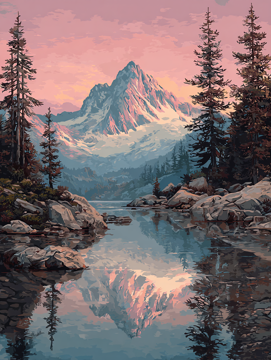 Alpine Lake Sunrise (Diamond Painting) Diamond Painting kit