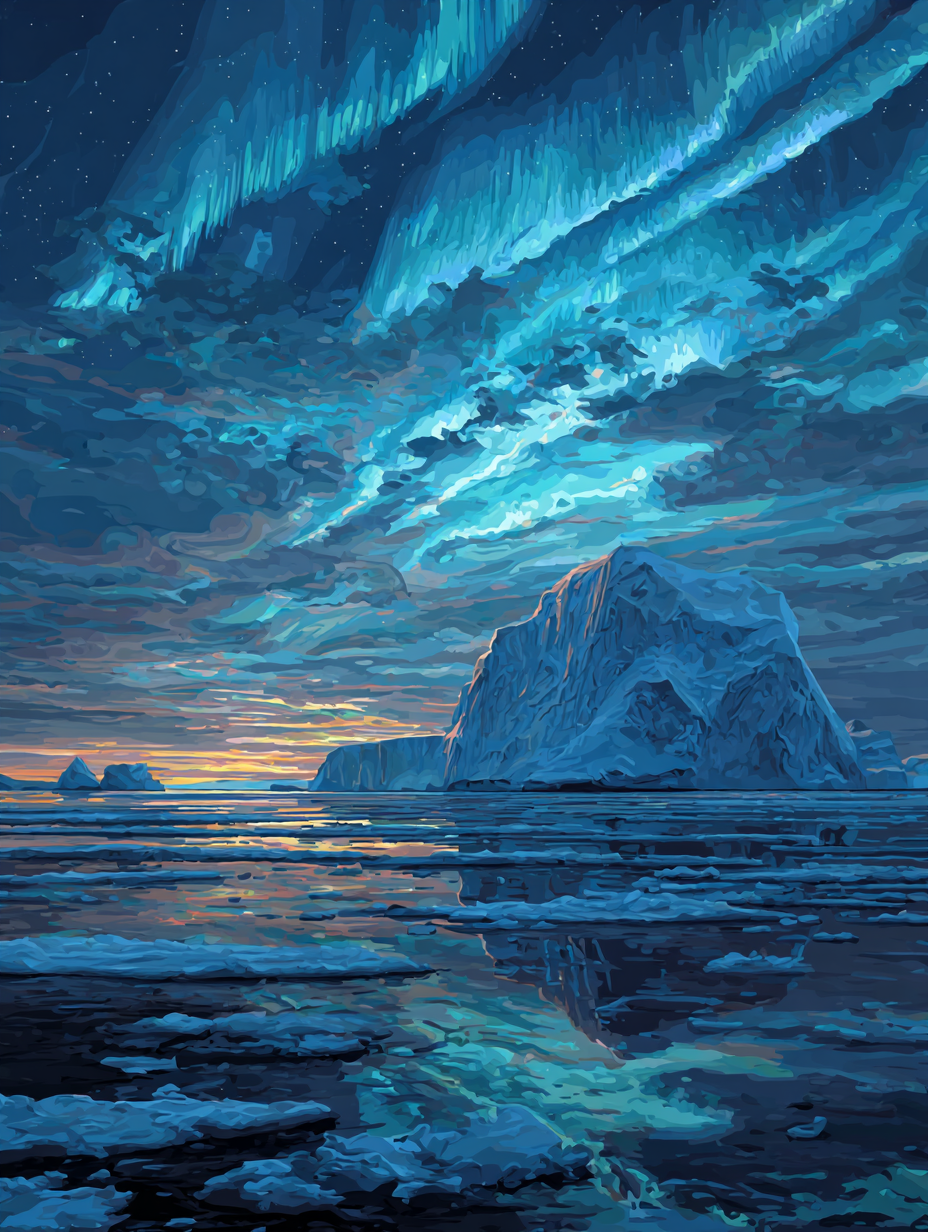 Aurora Over Ice (Diamond Painting) Diamond Painting kit