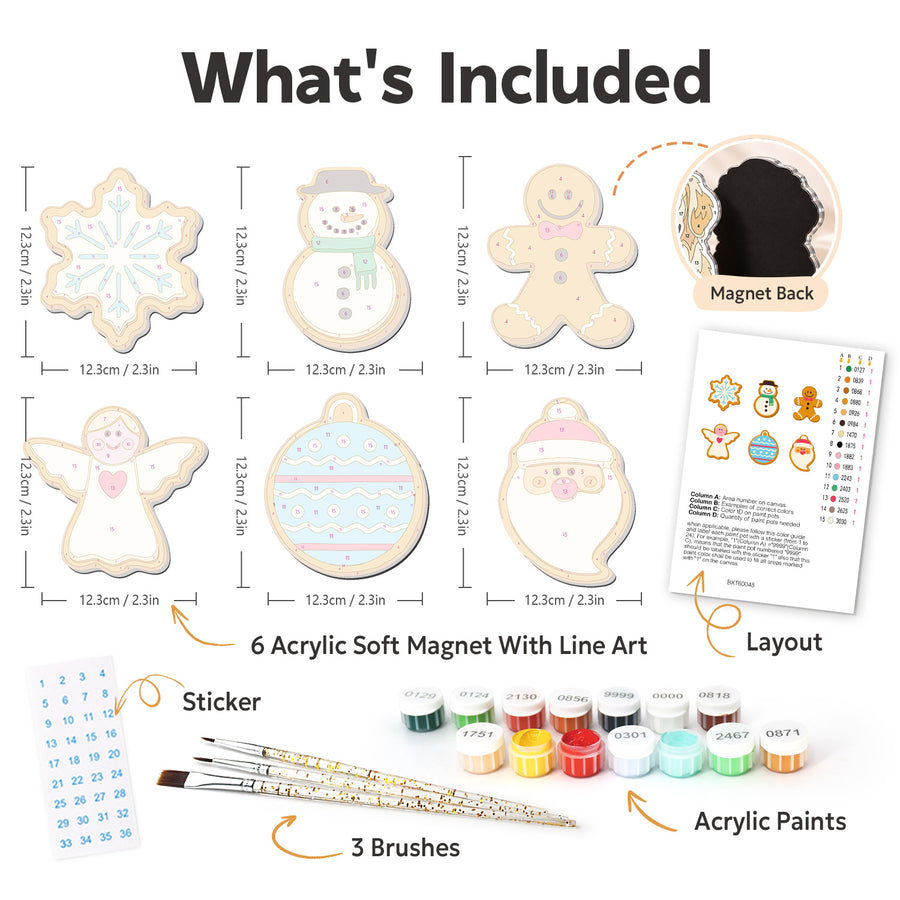 Fridge magnet kit contents