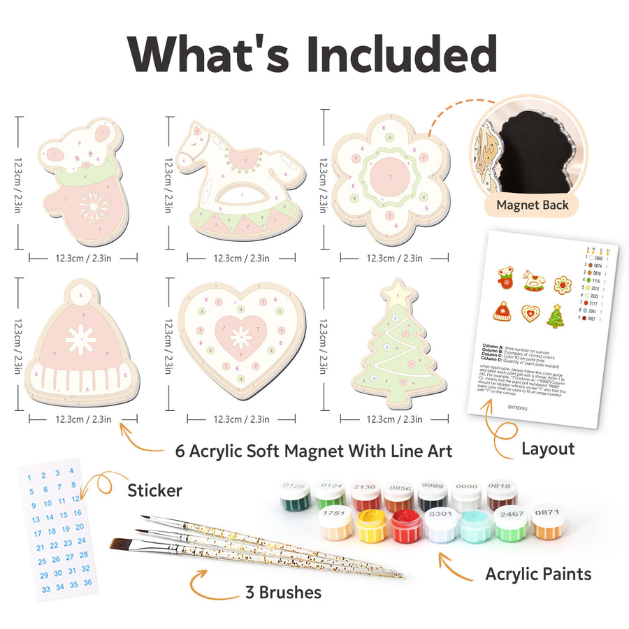 Fridge magnet kit contents