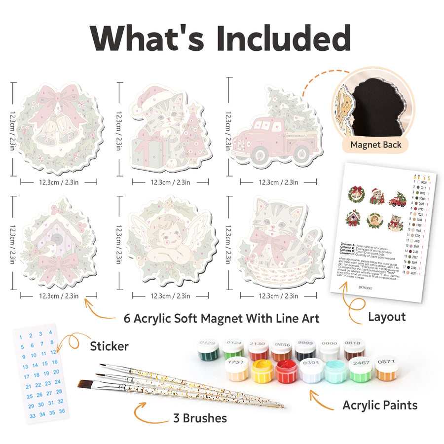 Fridge magnet kit contents