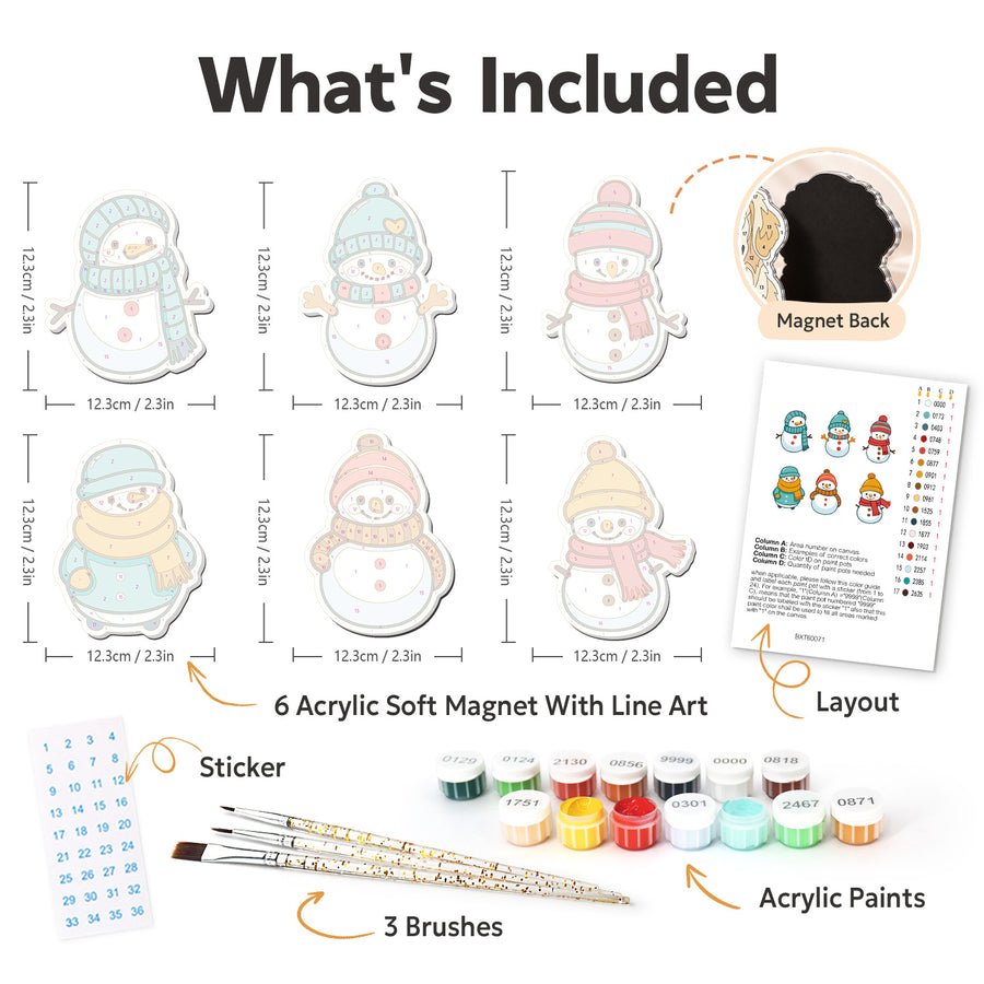 Fridge magnet kit contents