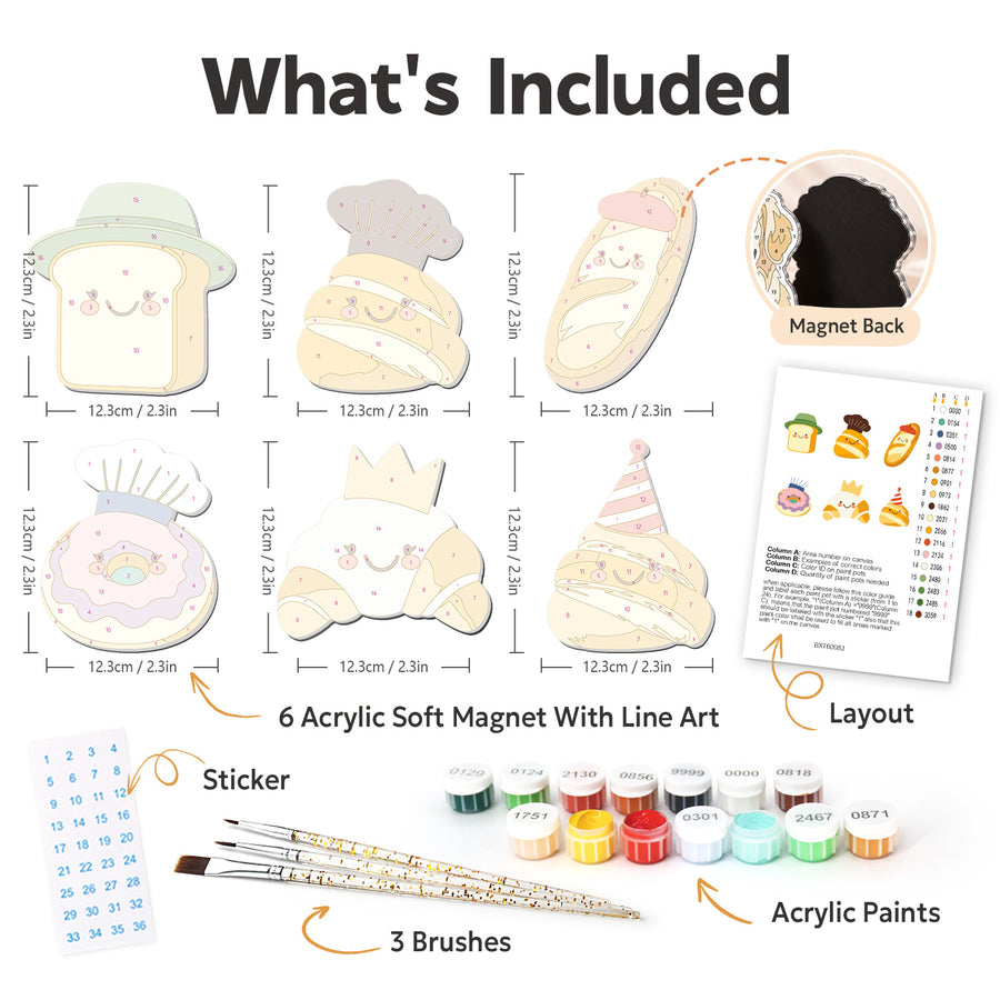 Fridge magnet kit contents