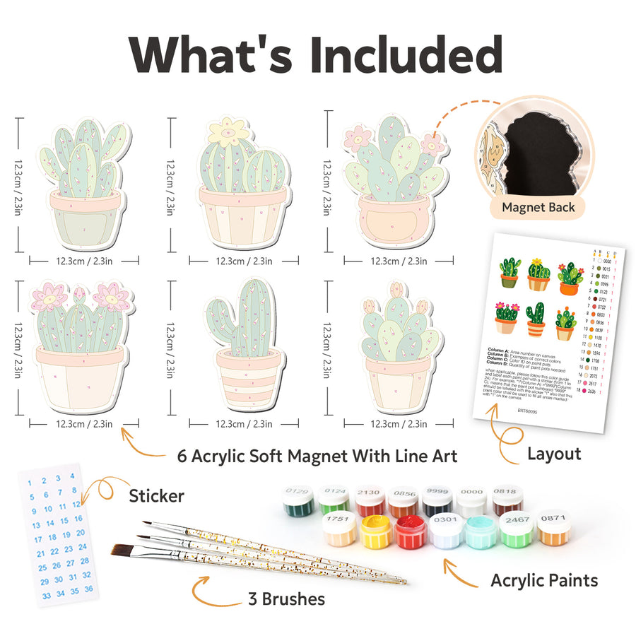 Fridge magnet kit contents