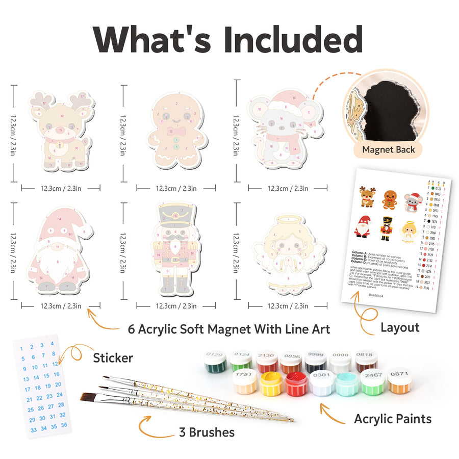 Fridge magnet kit contents