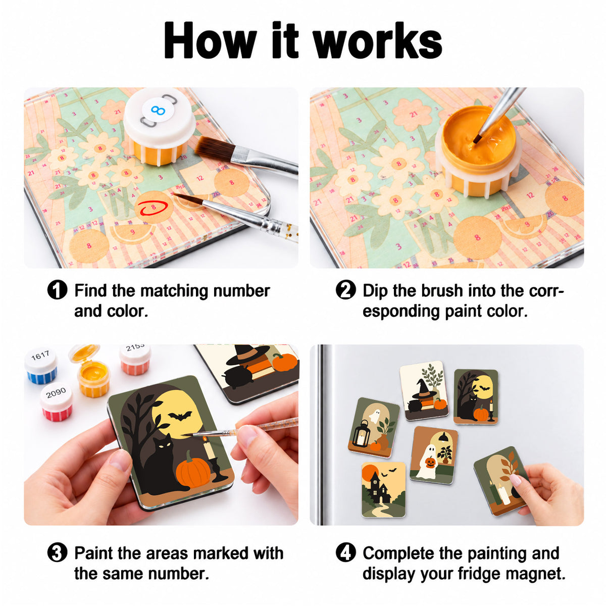 Olive and Rust Halloween Nooks fridge magnets – image 4