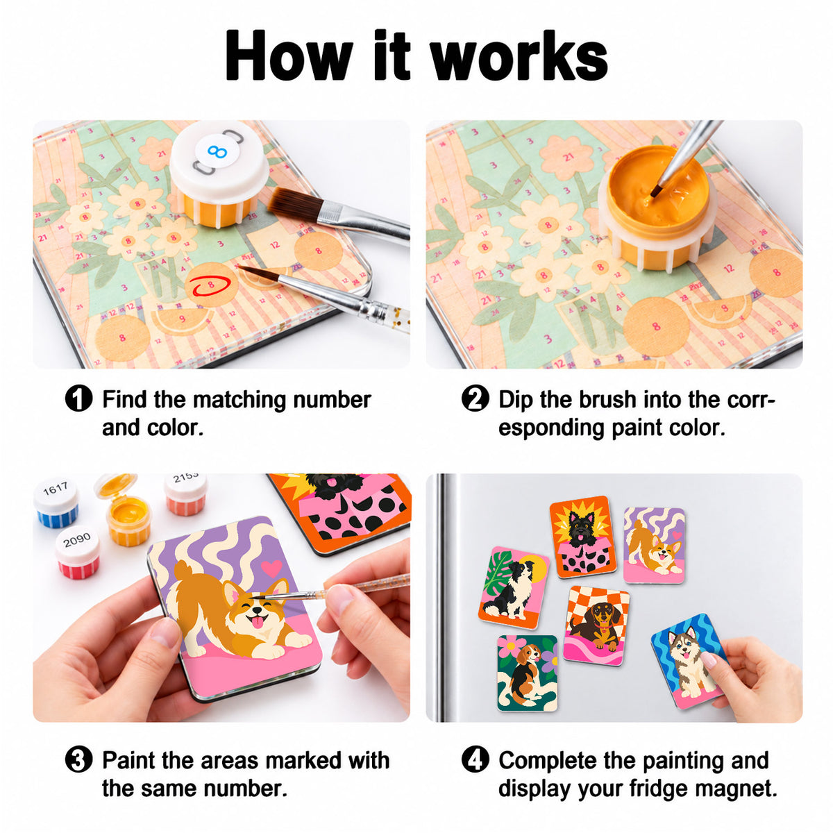 Pop Pattern Puppies fridge magnets – image 4
