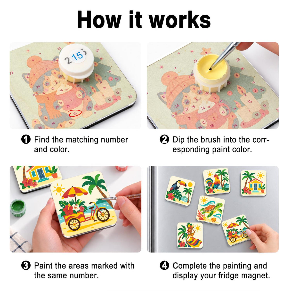 Island Toucan and Fruit Cart fridge magnets – image 4