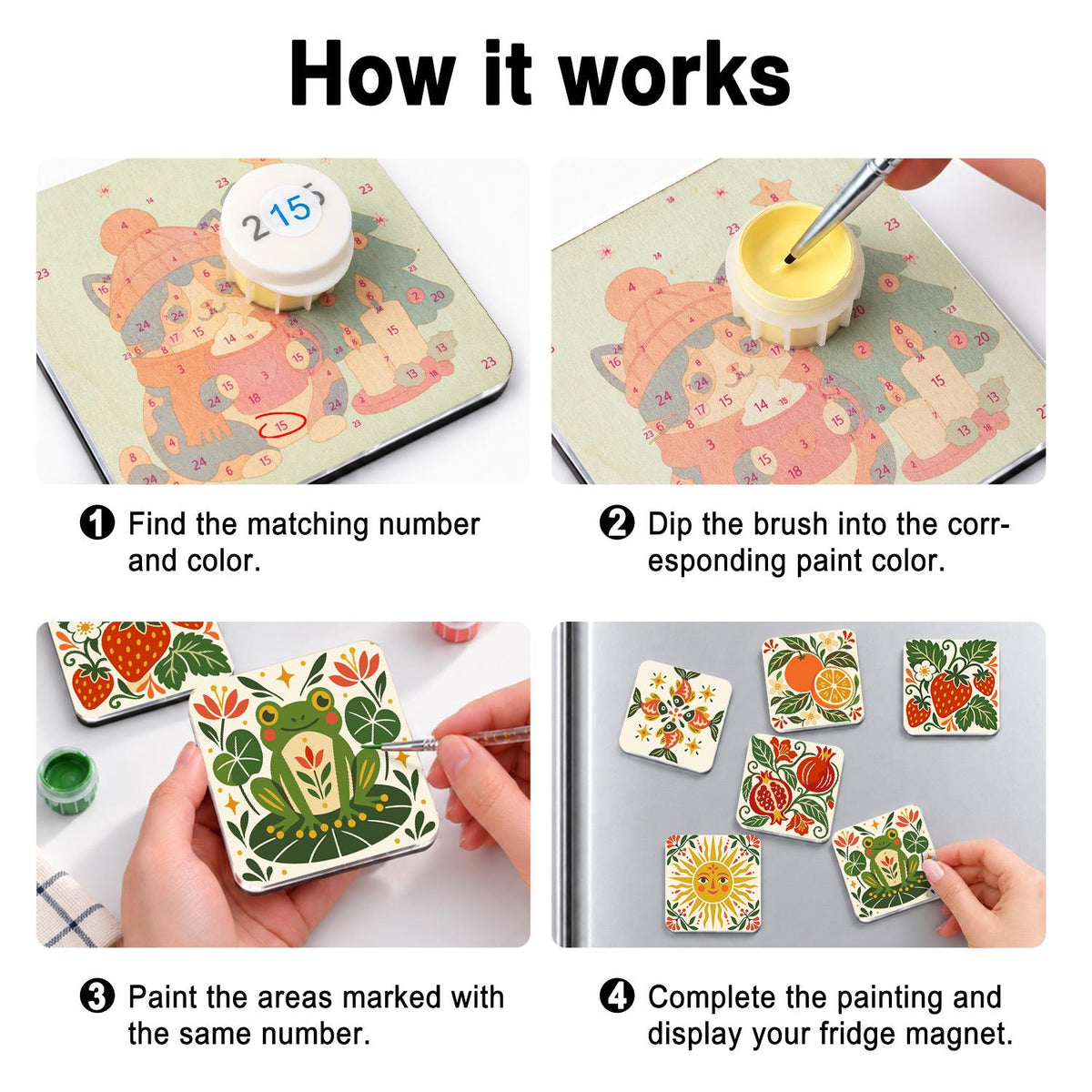 Folk Art Pomegranate Garden fridge magnets – image 4