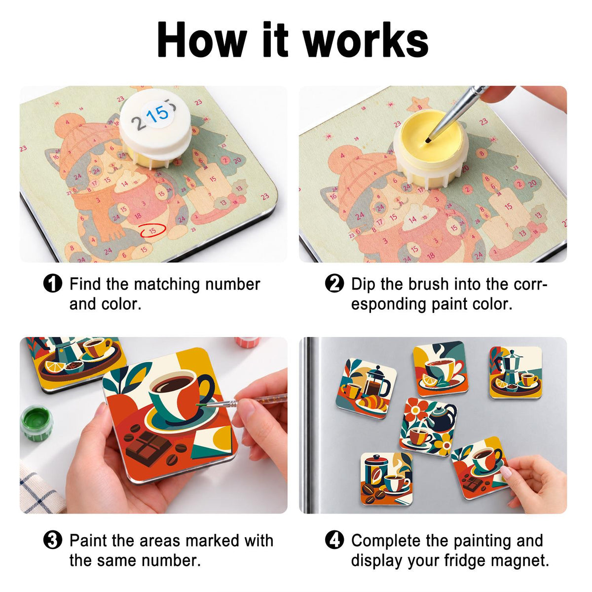 Colour-Block Coffee Break fridge magnets – image 4