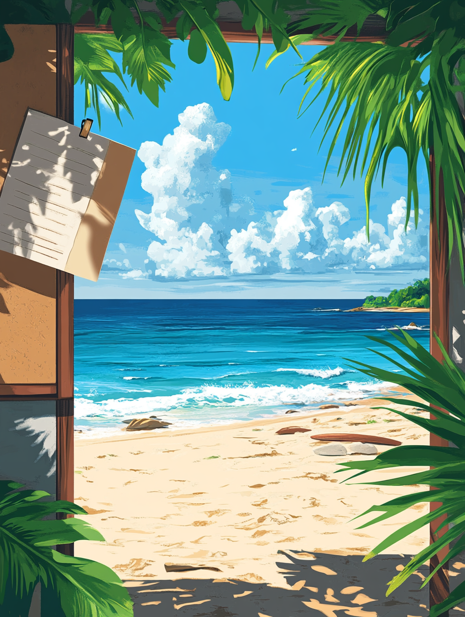 Beach View Postcard (Diamond Painting) Diamond Painting kit
