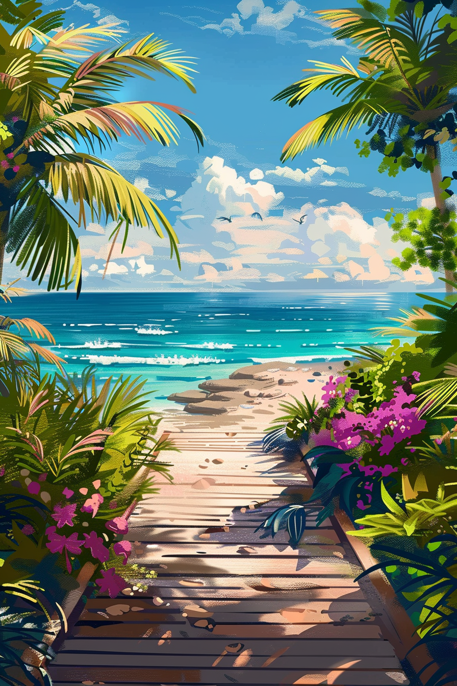 Boardwalk to Paradise (Diamond Painting) Diamond Painting kit