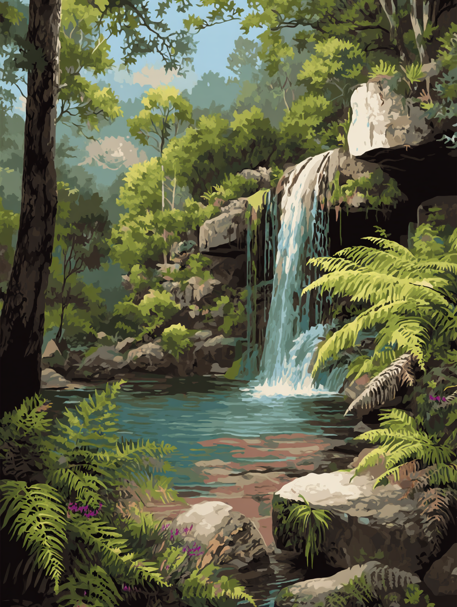 Cascade in the Glade (Diamond Painting) Diamond Painting kit