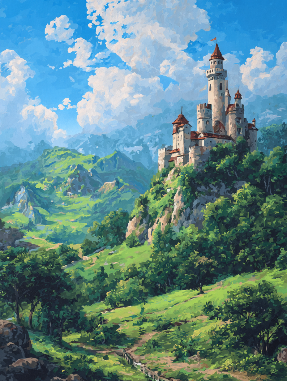 Castle on the Hillside (Diamond Painting) Diamond Painting kit