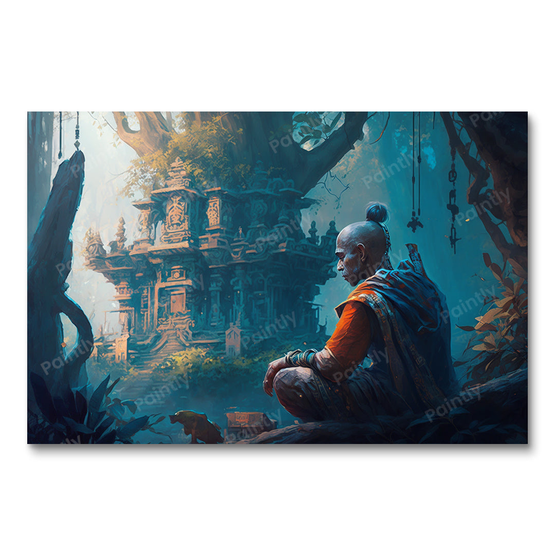 Hindu Priest in Deep Meditation (Diamond Painting) Diamond Painting kit