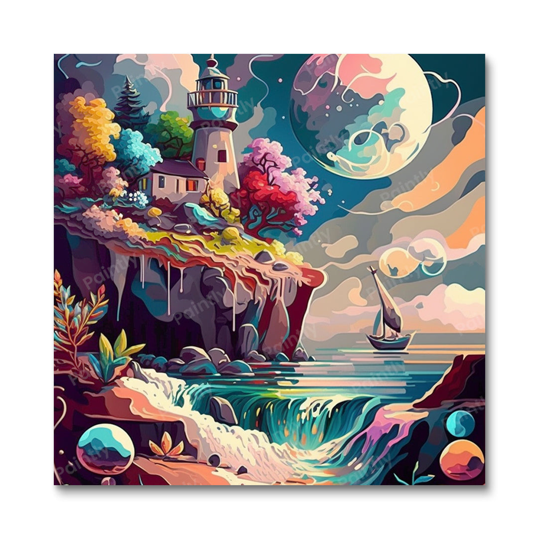 Hillside Lighthouse (Diamond Painting) Diamond Painting kit