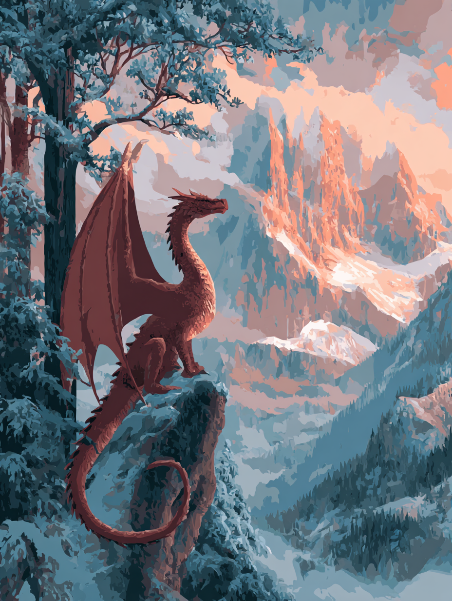 Dragon Overlooking the Valley (Diamond Painting) Diamond Painting kit
