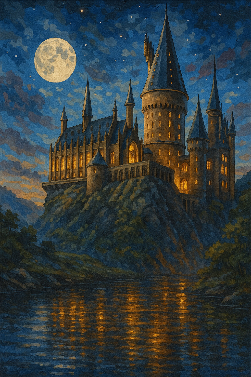 Full Moon over Hogwarts (Diamond Painting) Diamond Painting kit