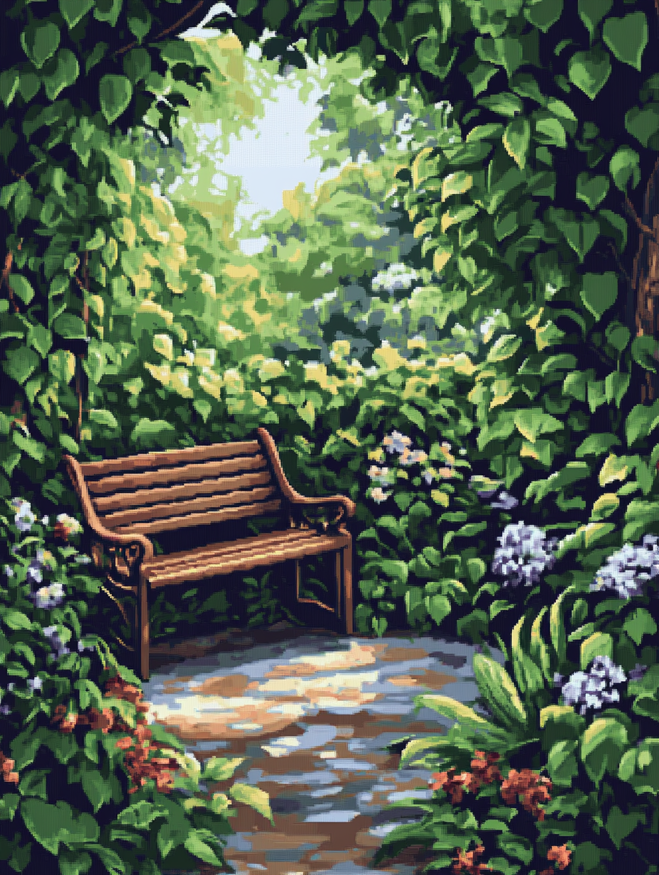 Garden Bench Retreat (Diamond Painting) Diamond Painting kit