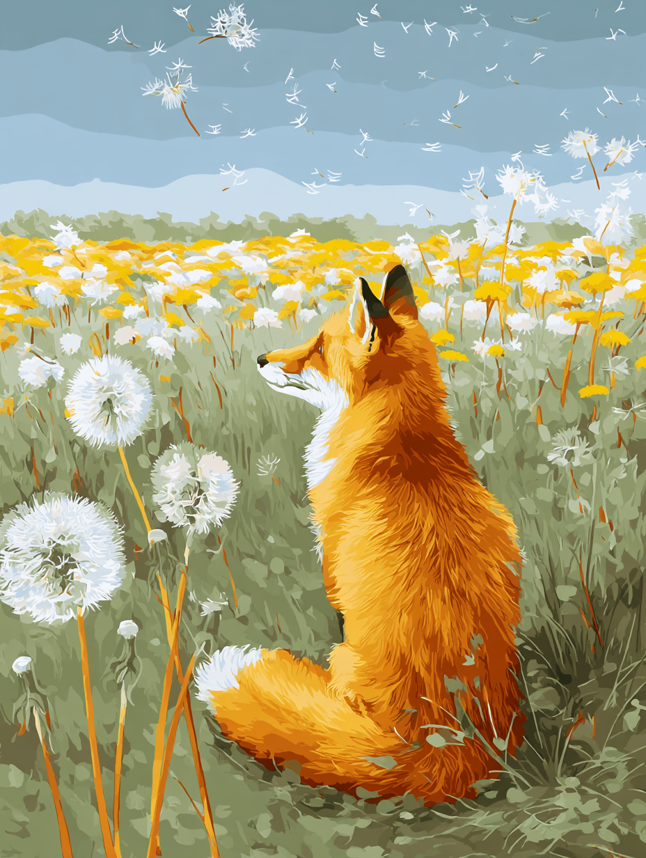 Gentle Fox Blowing Wishes (Diamond Painting) Diamond Painting kit