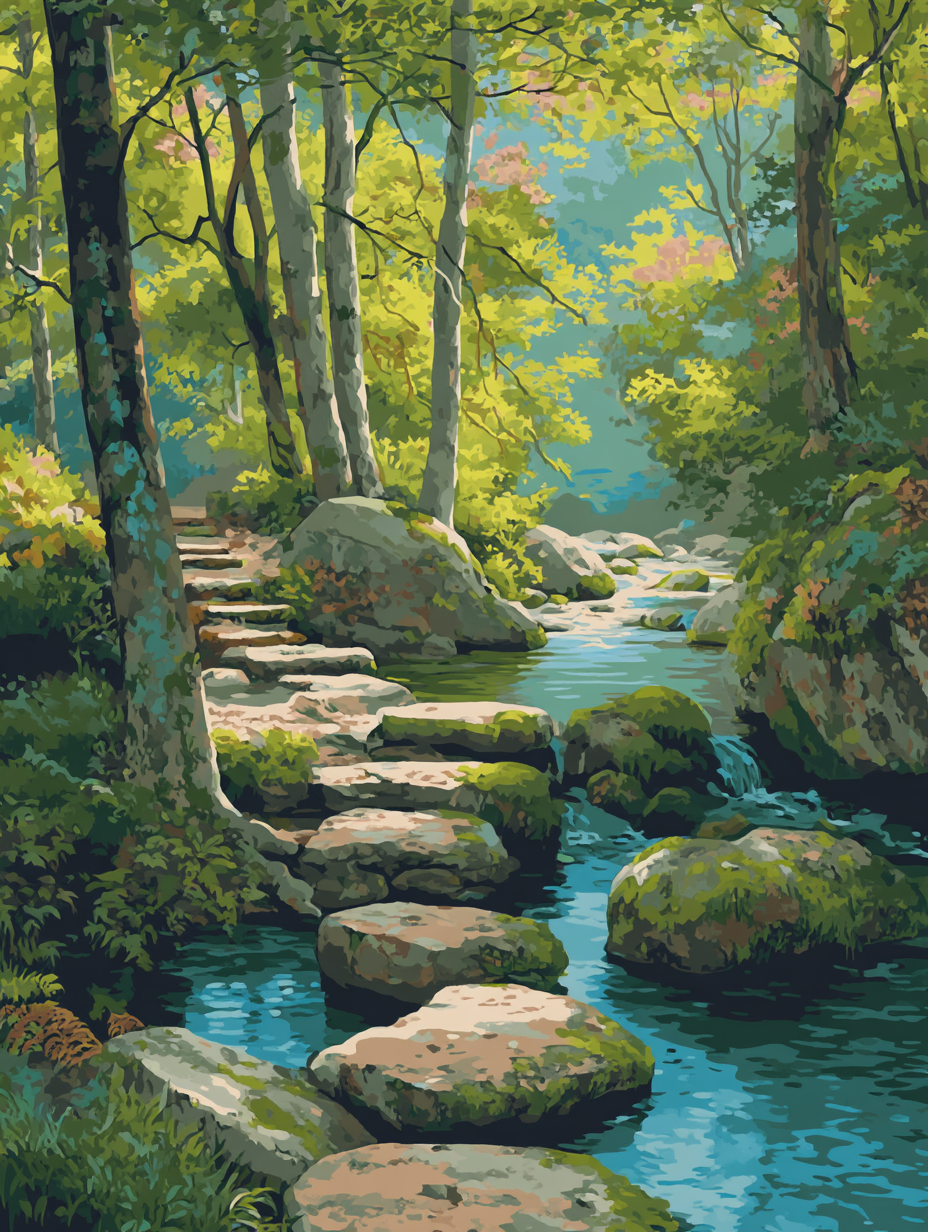 Gentle River Forest Walk (Diamond Painting) Diamond Painting kit