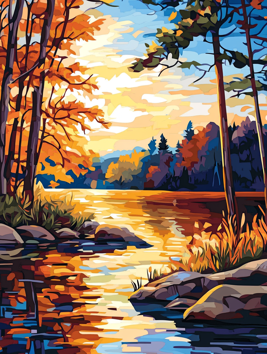 Golden Hour by the Water (Diamond Painting) Diamond Painting kit