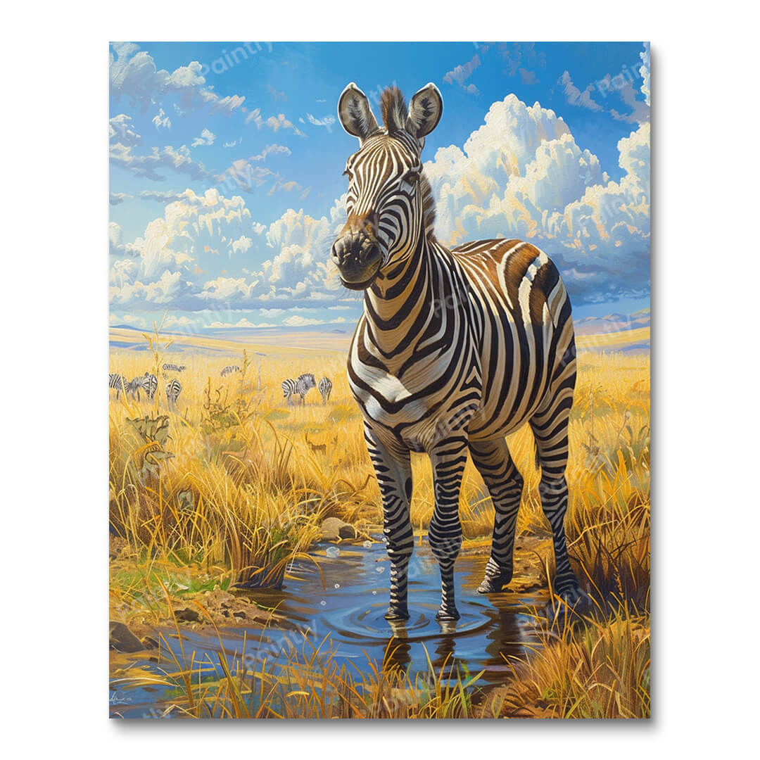 Grassland Zebra (Diamond Painting) Diamond Painting kit