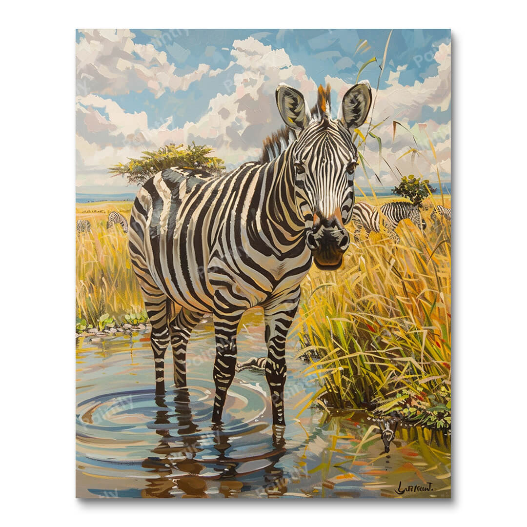 Grassland Zebra II (Diamond Painting) Diamond Painting kit