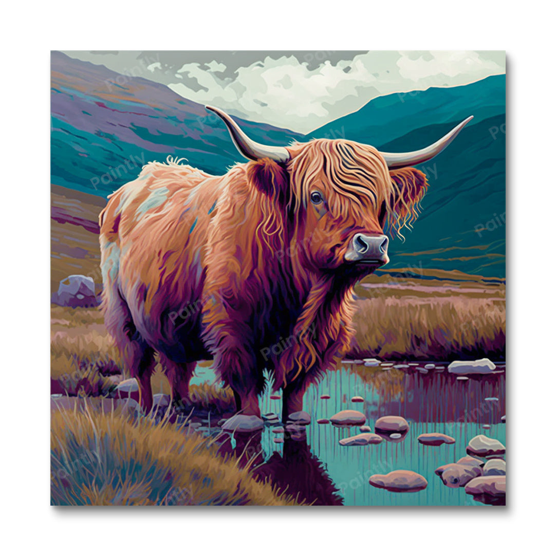 Highland Cow I (Diamond Painting) Diamond Painting kit