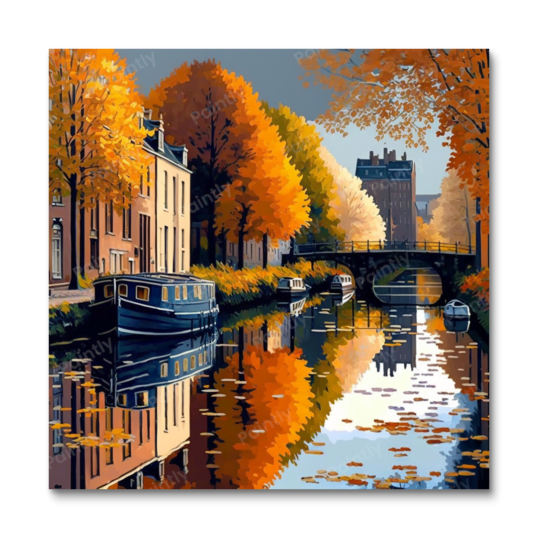 Glasgow Canal in Fall I (Diamond Painting) Diamond Painting kit