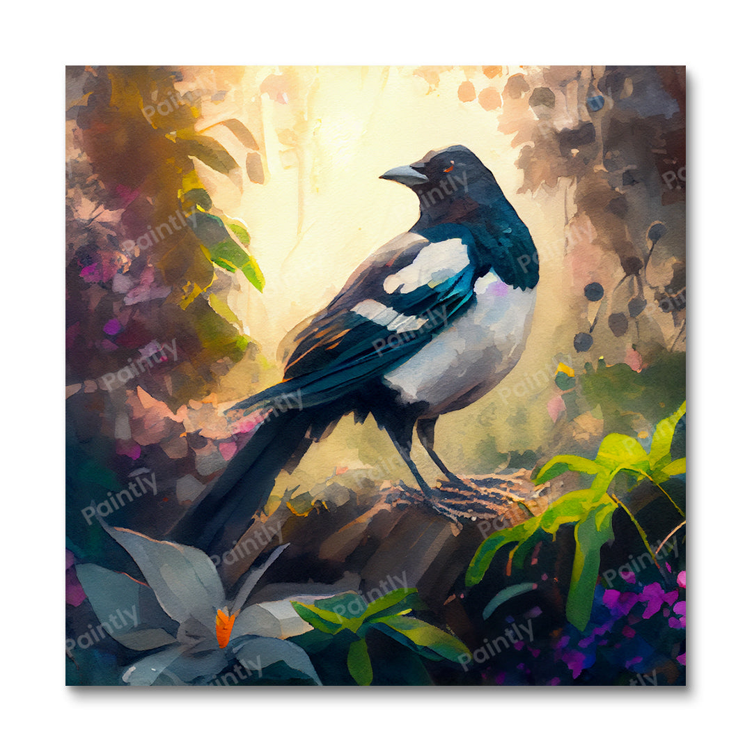Shimmering Shadow Magpie (Diamond Painting) Diamond Painting kit