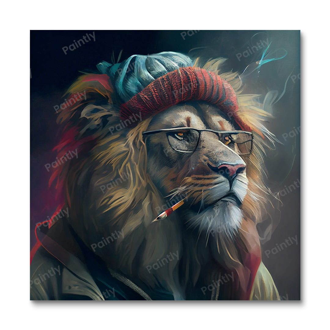 Hipster Lion II (Diamond Painting) Diamond Painting kit