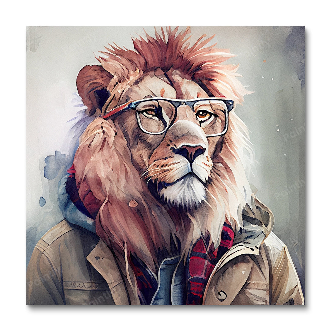 Hipster Lion I (Diamond Painting) Diamond Painting kit
