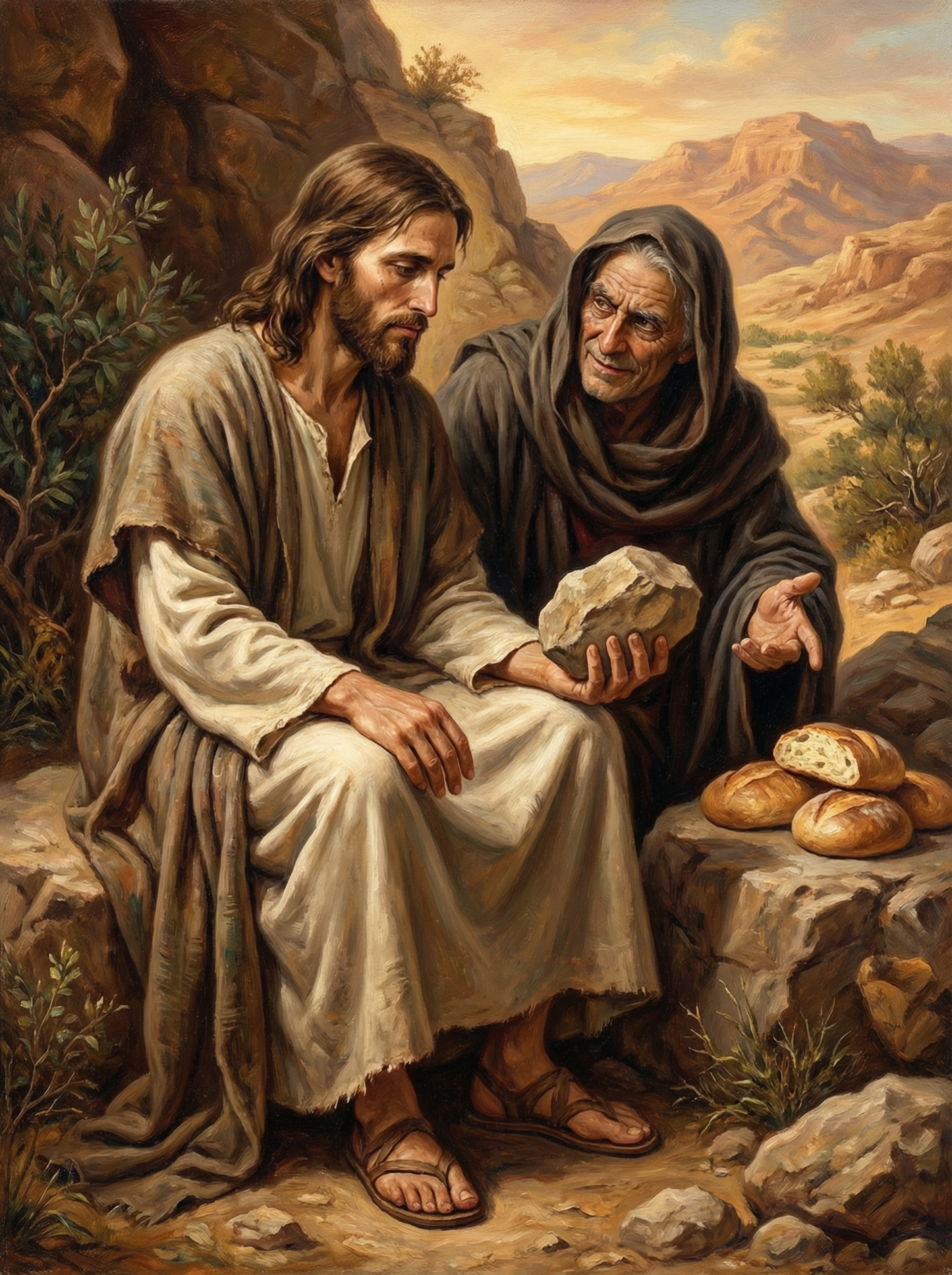 Jesus Tempted in the Wilderness (Diamond Painting) Diamond Painting kit