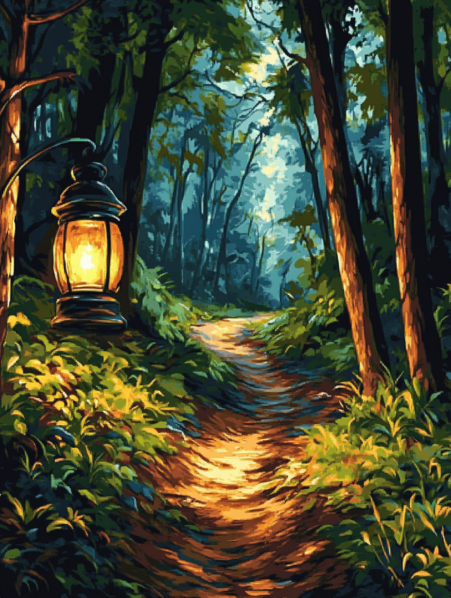 Lantern Lit Woodland Trail (Diamond Painting) Diamond Painting kit