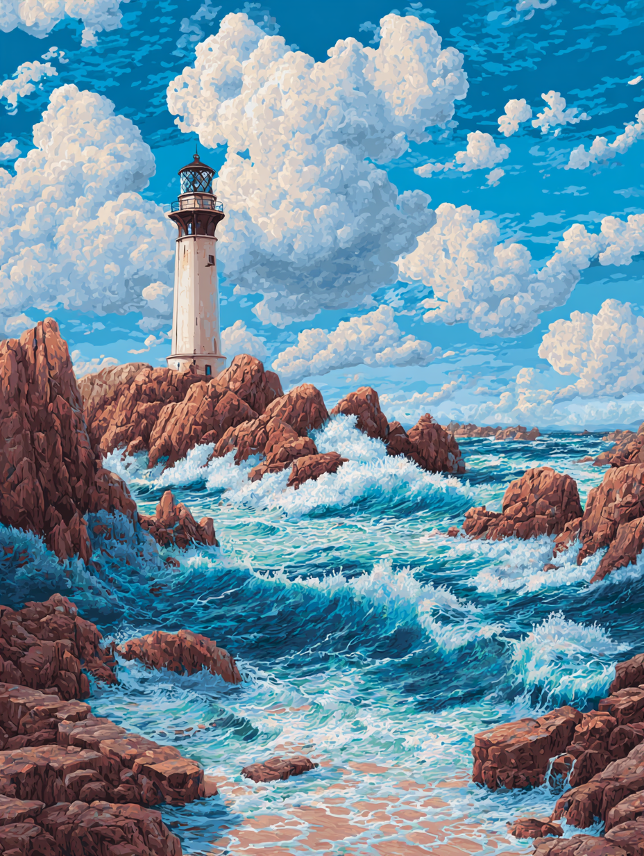 Lighthouse on Rocks (Diamond Painting) Diamond Painting kit