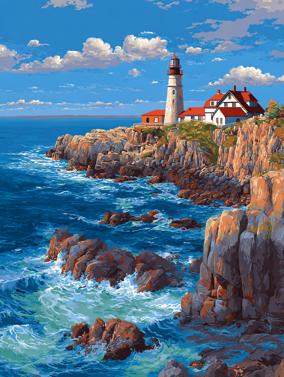 Lighthouse on a Cliff (Diamond Painting) Diamond Painting kit