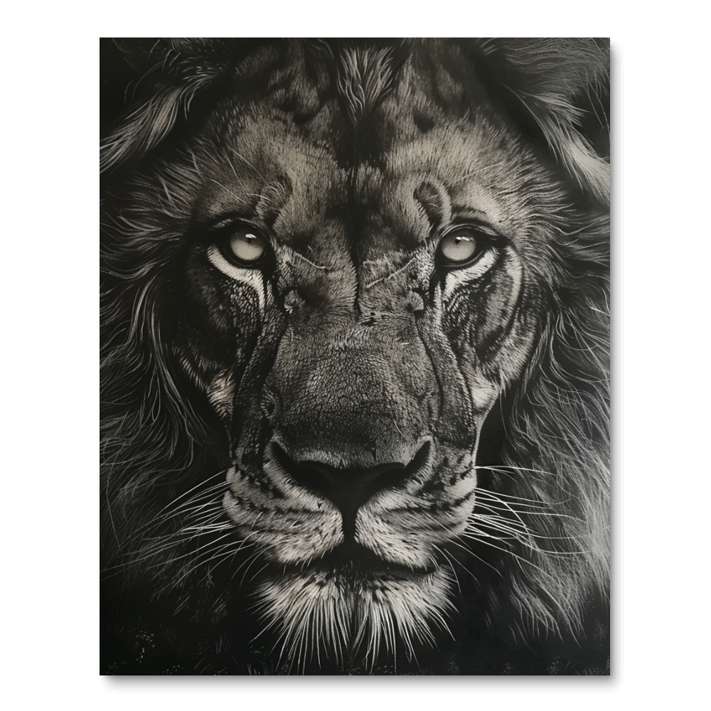 Lion's Piercing Gaze II (Diamond Painting) Diamond Painting kit