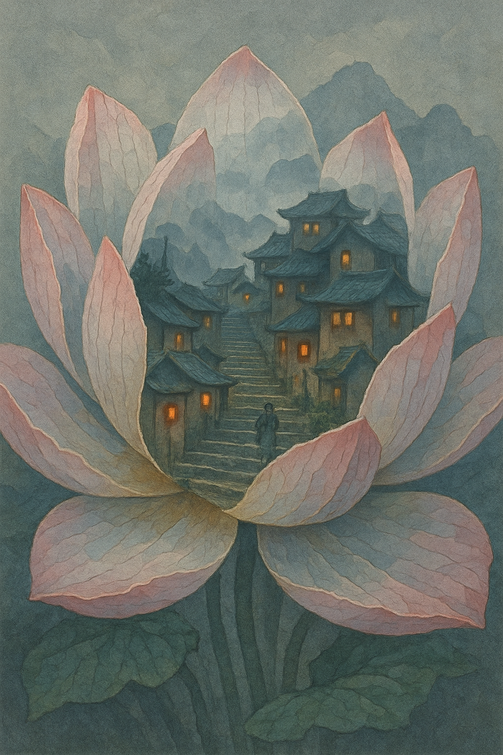 Lotus Blossom Village (Diamond Painting) Diamond Painting kit