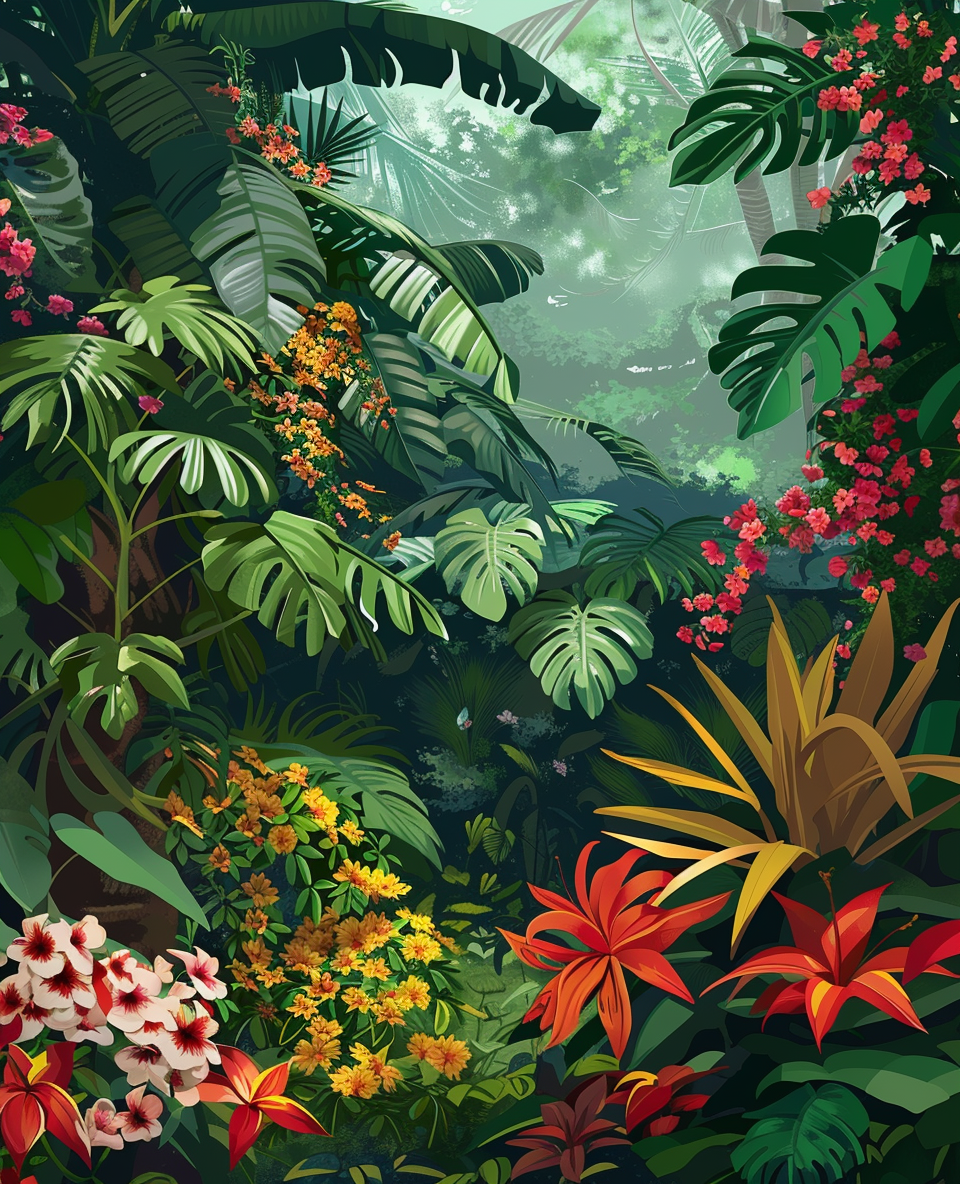Lush Tropical Canopy (Diamond Painting) Diamond Painting kit