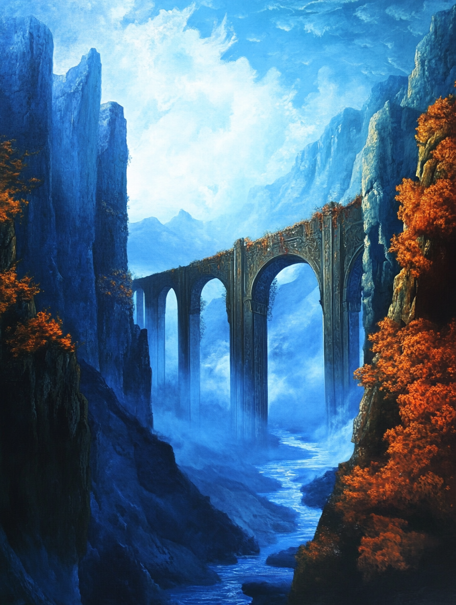 Majestic Bridge Mountain Pass (Diamond Painting) Diamond Painting kit