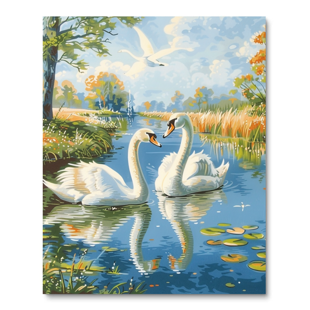 Majestic Swans (Diamond Painting) Diamond Painting kit