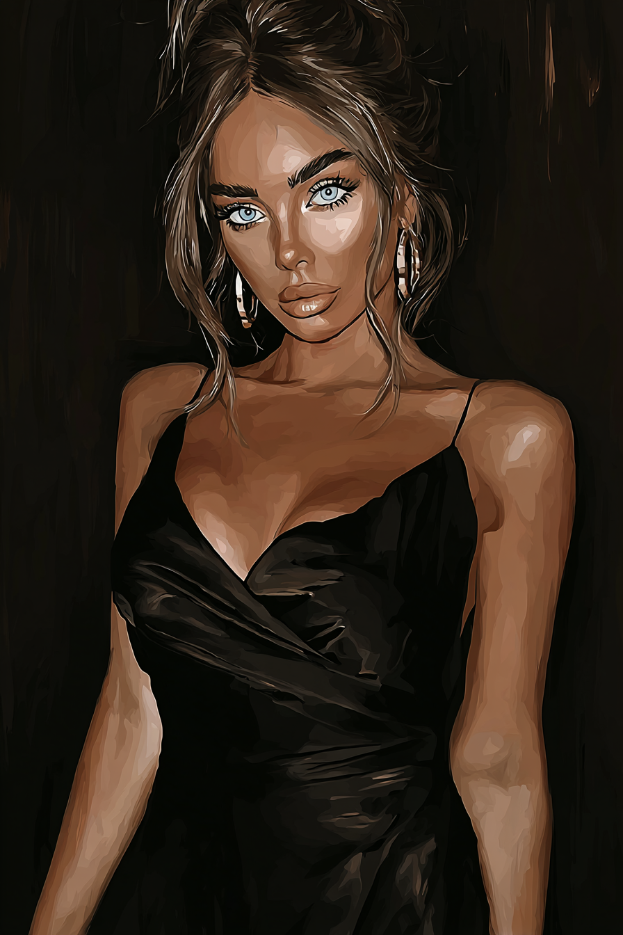 Midnight Gaze Portrait (Diamond Painting) Diamond Painting kit