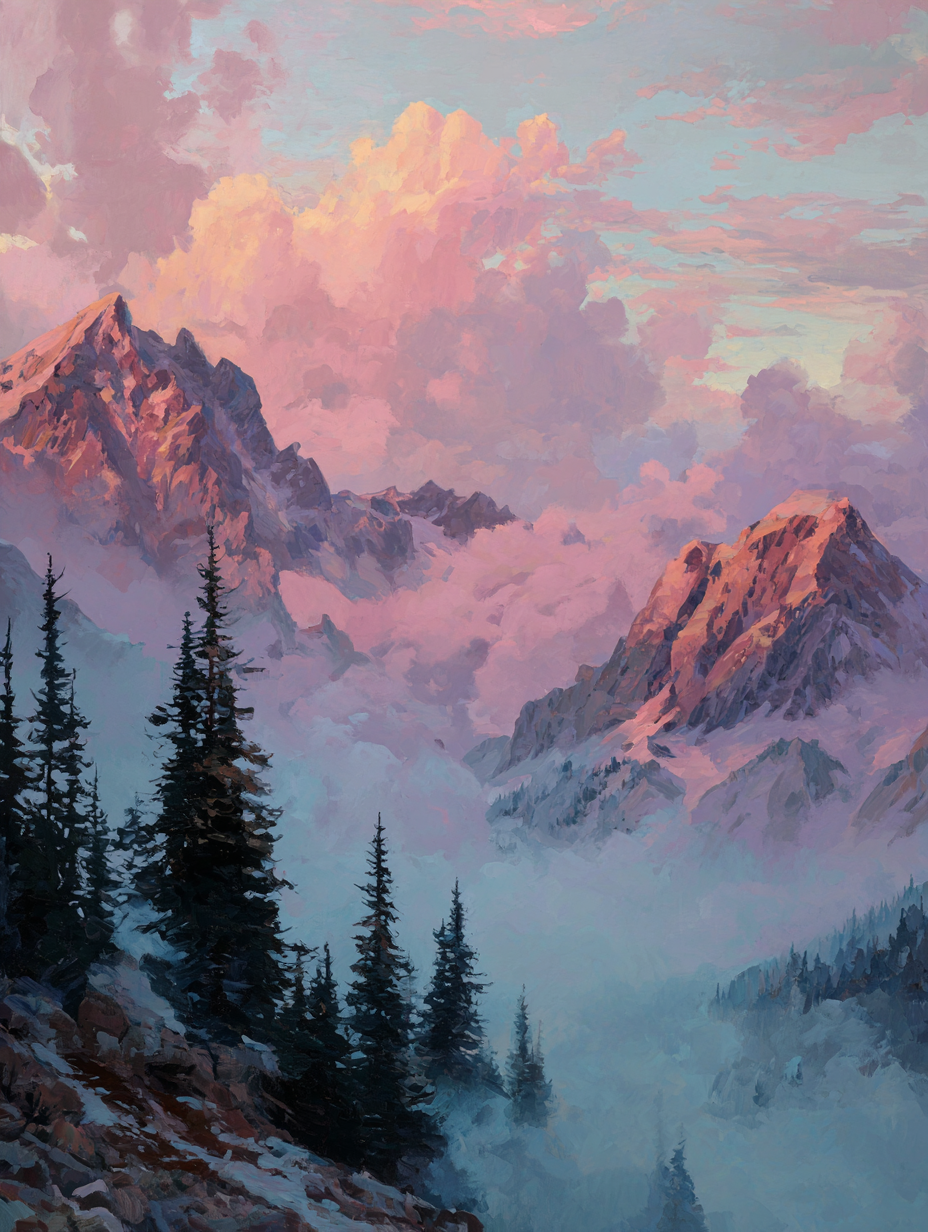 Misty Mountain Dawn (Diamond Painting) Diamond Painting kit