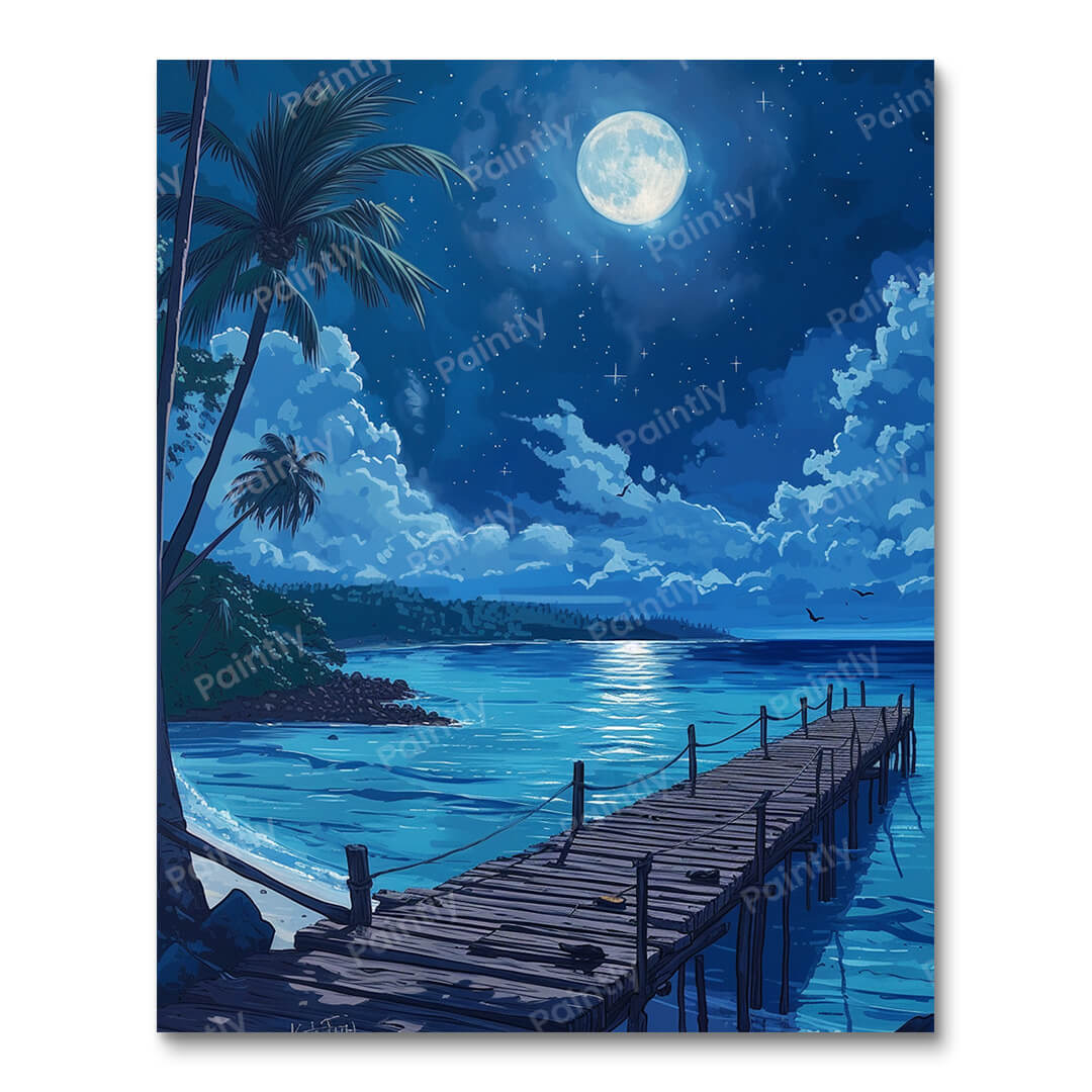 Moonlit Dockside (Diamond Painting) Diamond Painting kit
