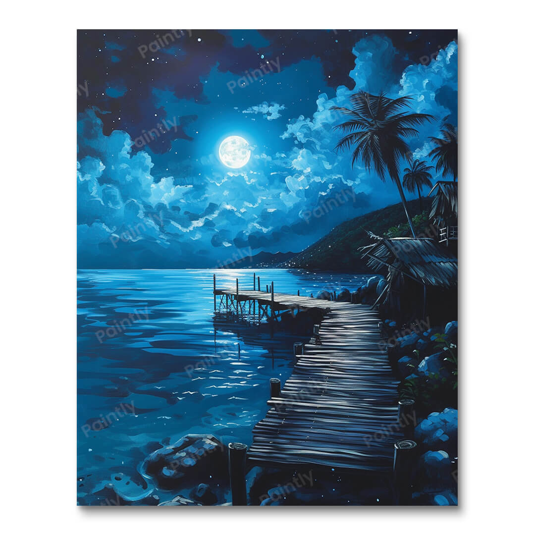 Moonlit Serenity by the Dock (Diamond Painting) Diamond Painting kit