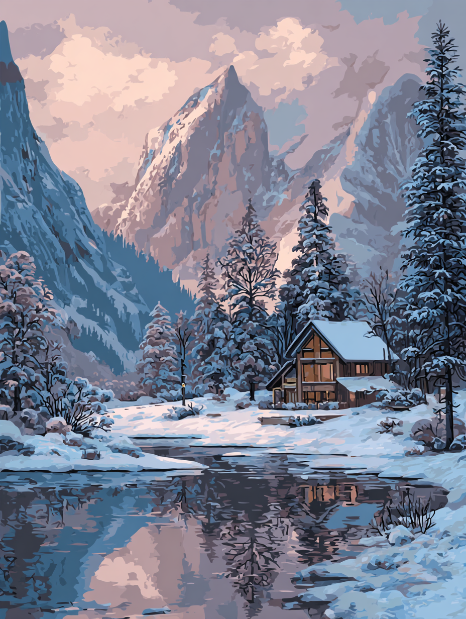 Mountain Cabin (Diamond Painting) Diamond Painting kit